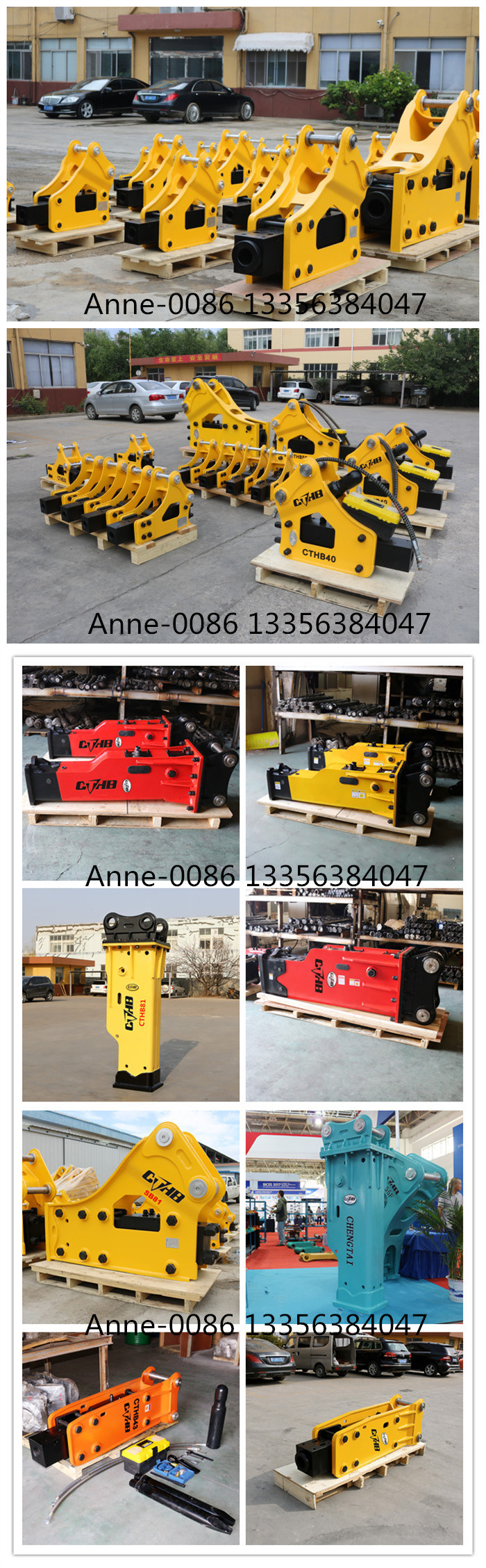 Mini Hydraulic Breaker for Concrete/Road and Indoor Construction Demolition Working Used on 1ton 2ton Excavator