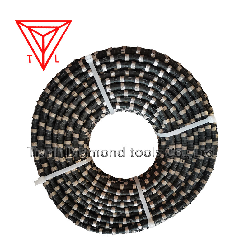 Diamond Serrated Wire Rope Saw for Stone Jet Black