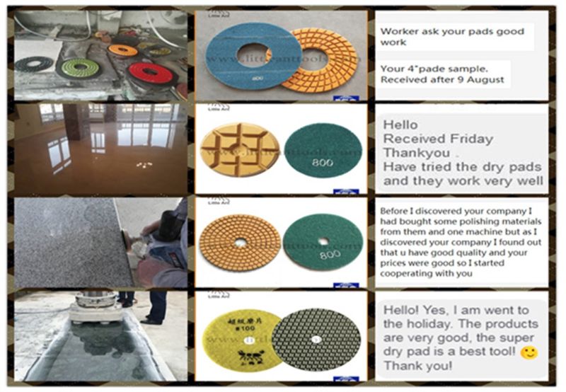 4 Inch Pressed Hot Sale Diamond Flexible Dry Polishing Pads for Marble/Granite