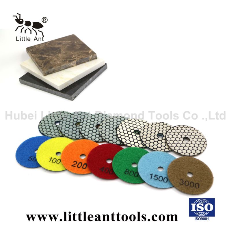 Professional Quality Wet Flexible 4'' Polishing Pads for Granite/Marble
