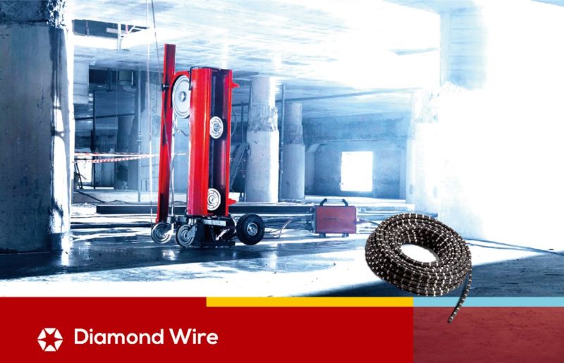 Diamond Concrete Wire Saw in 11.0mm Bead Diameter in Long Cutting Life/Diamond Tool