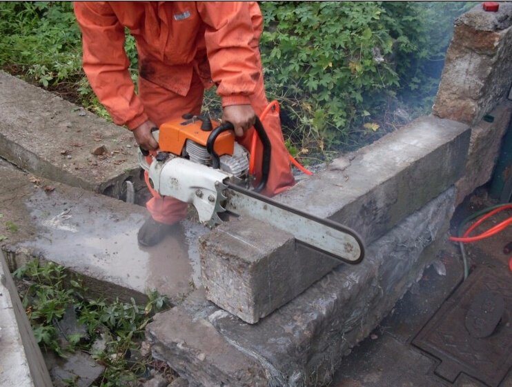 Petrol Chainsaw, Chain Saw for Concrete, Cutting Rock Stone Chain Saw