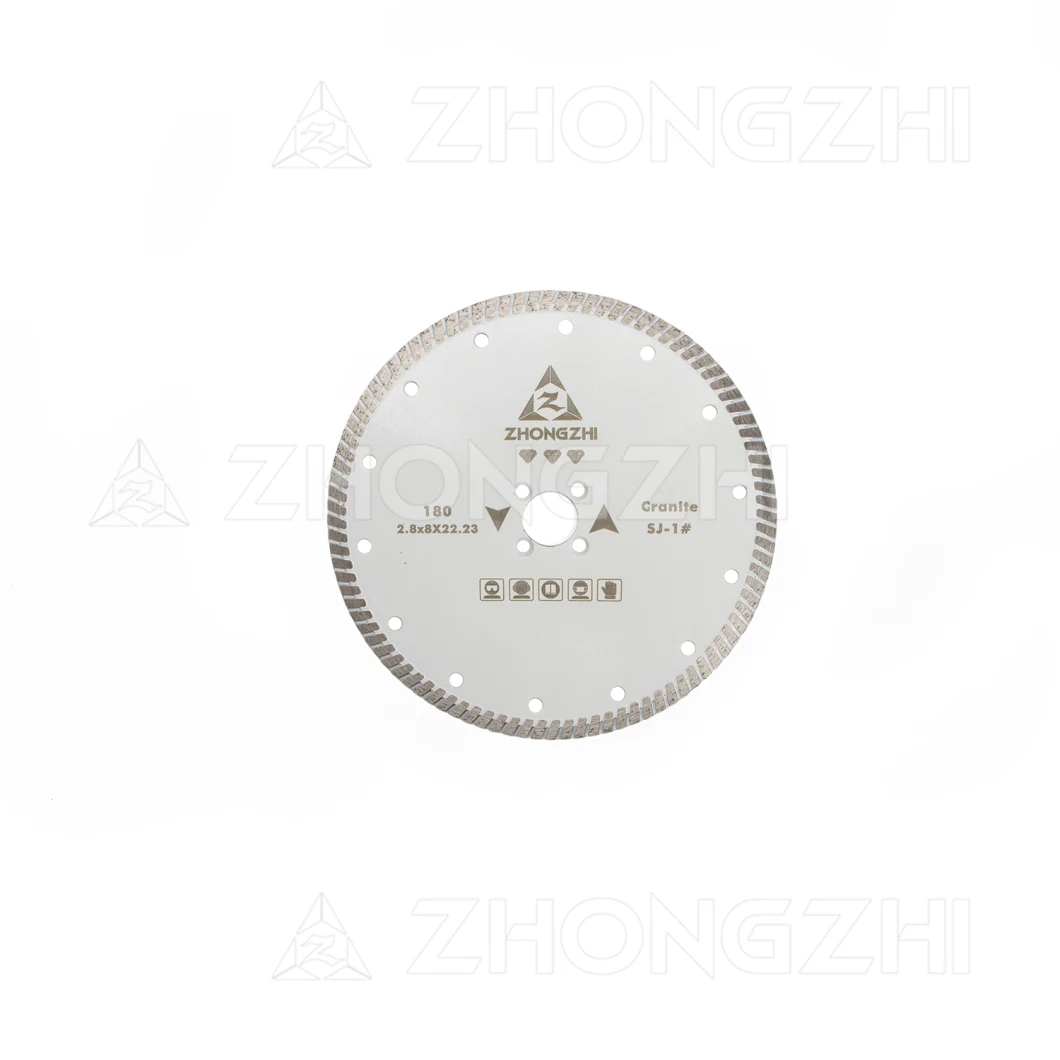 7'' Sintered Narrow Continuous Turbo Rim Diamond Blade for Stone Fast Cutting