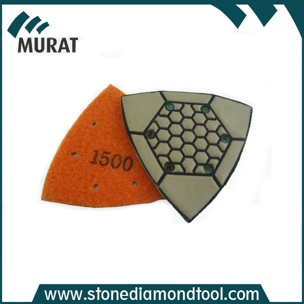 Diamond Resin Dry Used Triangle Concrete Floor Polishing Pads