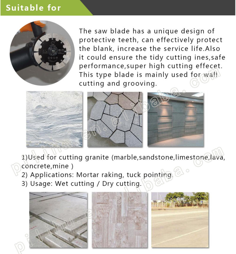 Segmented Blades Diamond Saw Blades for Dry Cutting Concrete Wall