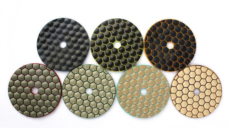 Diamond Polishing Pads Flexible Resin Bond Hexagon Dry Polishing Pads