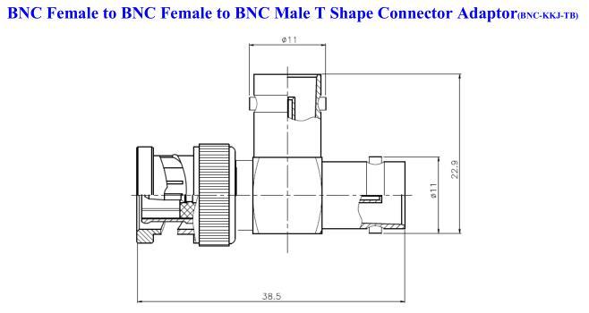 BNC Female to BNC Female to BNC Male T Shape Connector Adaptor