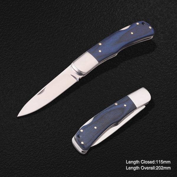 Folding Knife Pocket Knife Utility Knife Camping Knife with Wooden Handle (#31082)