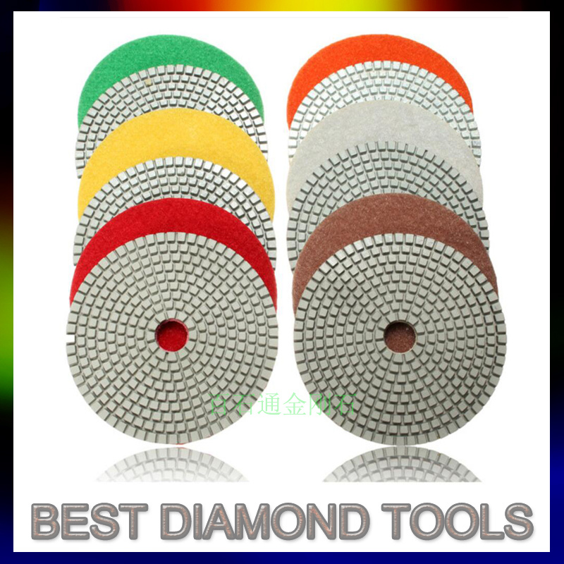 30-10000 Grit Diamond Wet Polishing Pad Wheel 125mm for Marble Concrete Granite - 10000#