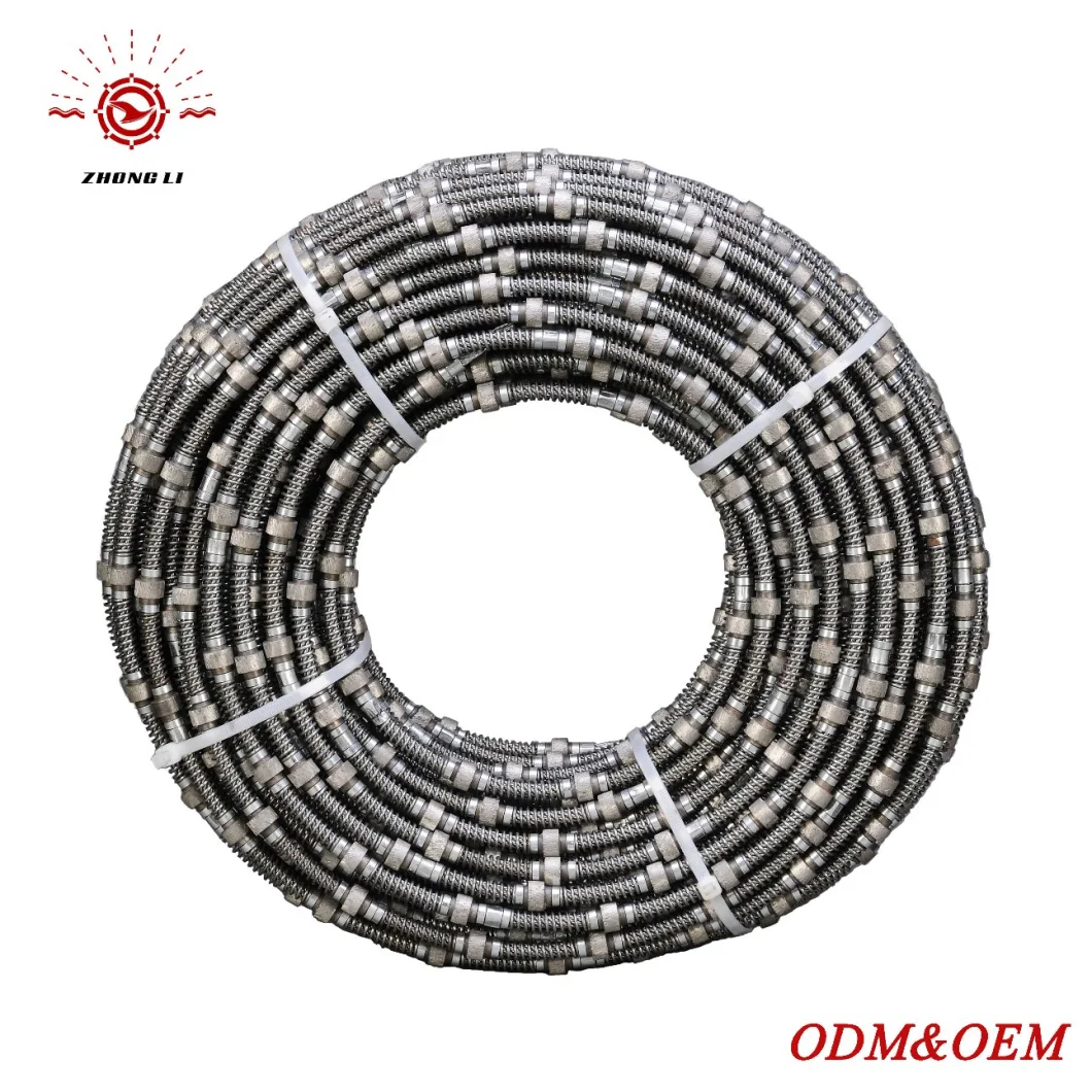 D11.5mm Rubber Diamond Wire Saw Diamond Tools for Granite Stone Quarry Cutting