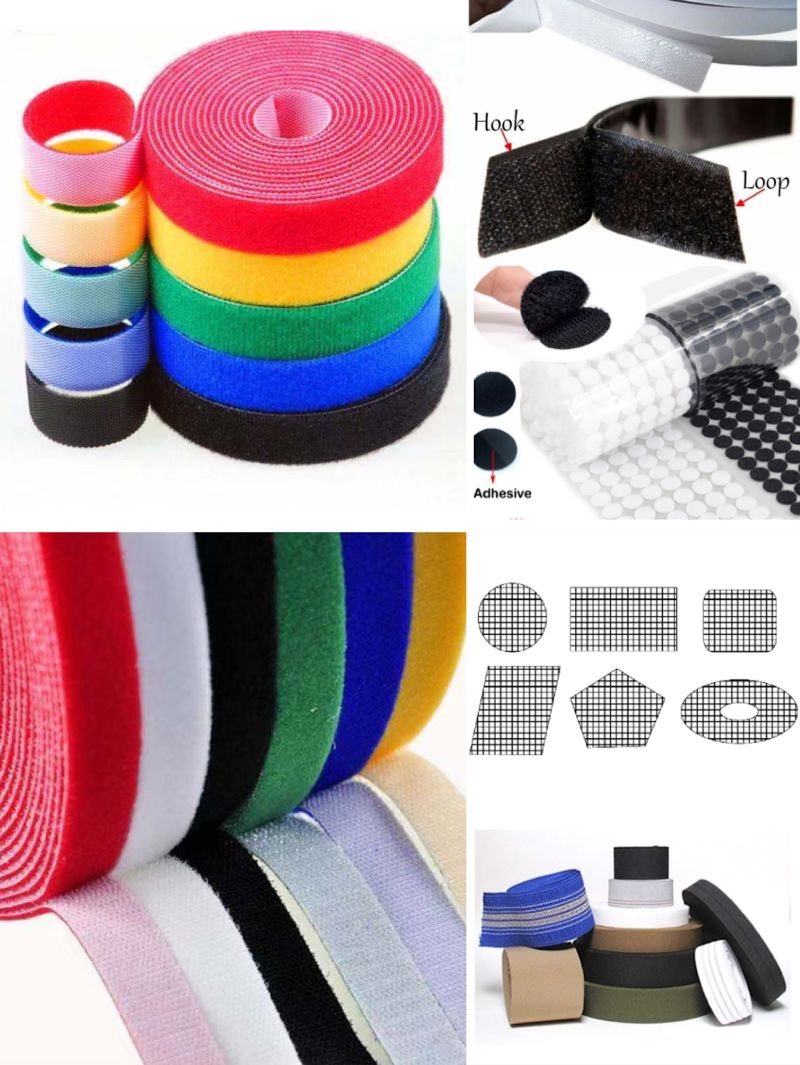 Encryption Nylon Polyester Blended Hook and Loop Velcro Hook & Loop Tape, Black and White