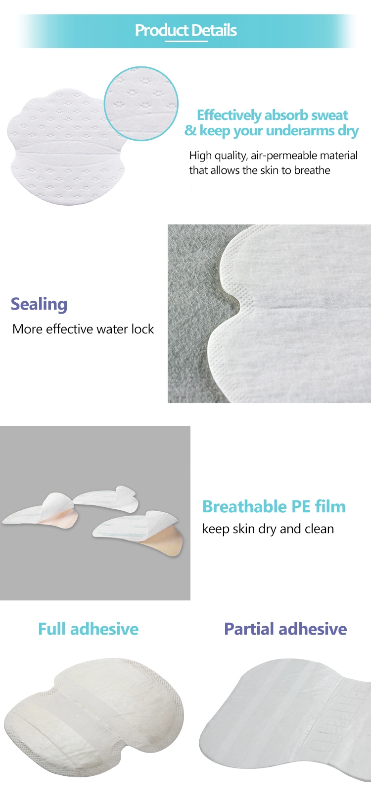 Disposable Individually Packed Cotton Pads Safe Underarm Sweat Pads Armpit Sweat Pads From Manufacturer
