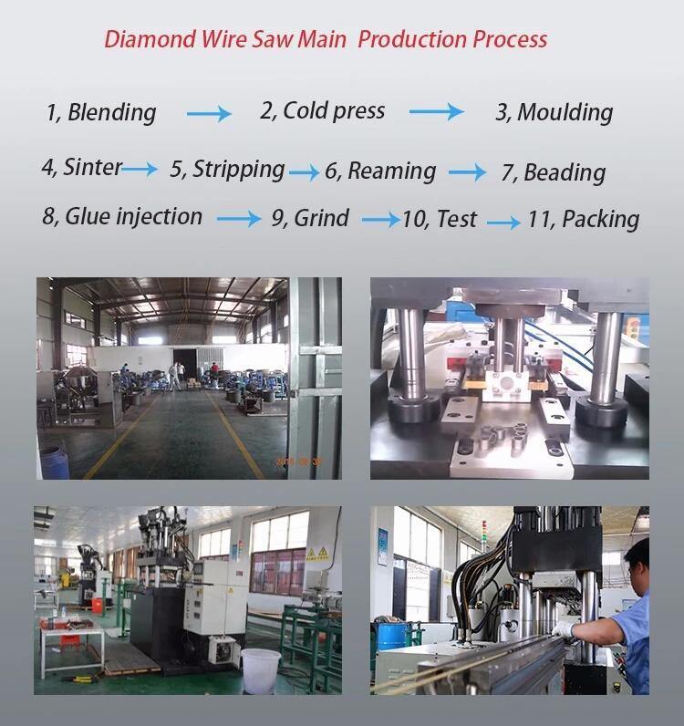 High Cutting Efficiency Vacuum Diamond Wire Saw Beads (7.2 -11.5 mm)