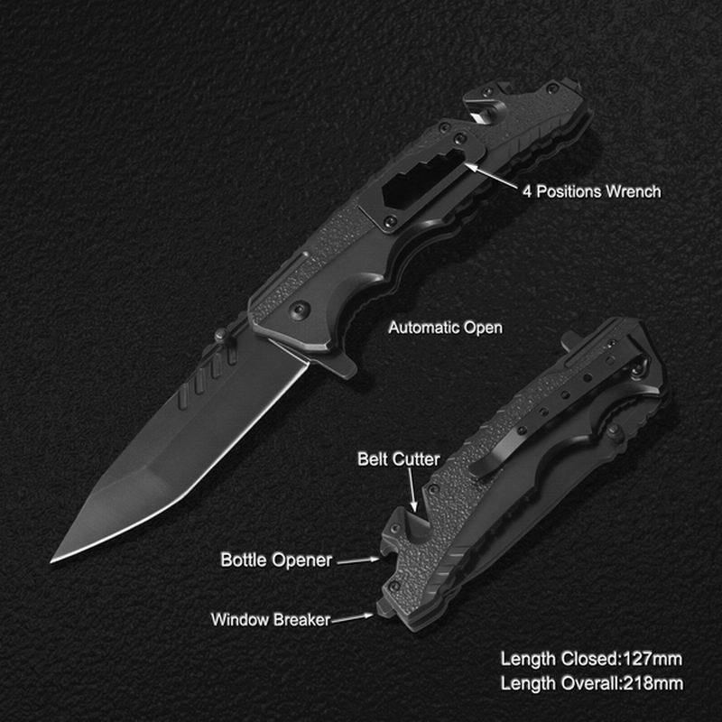 Multi Function Knife Folding Knife Camping Knife Pocket Knife with Window Breaker (#31110AT)
