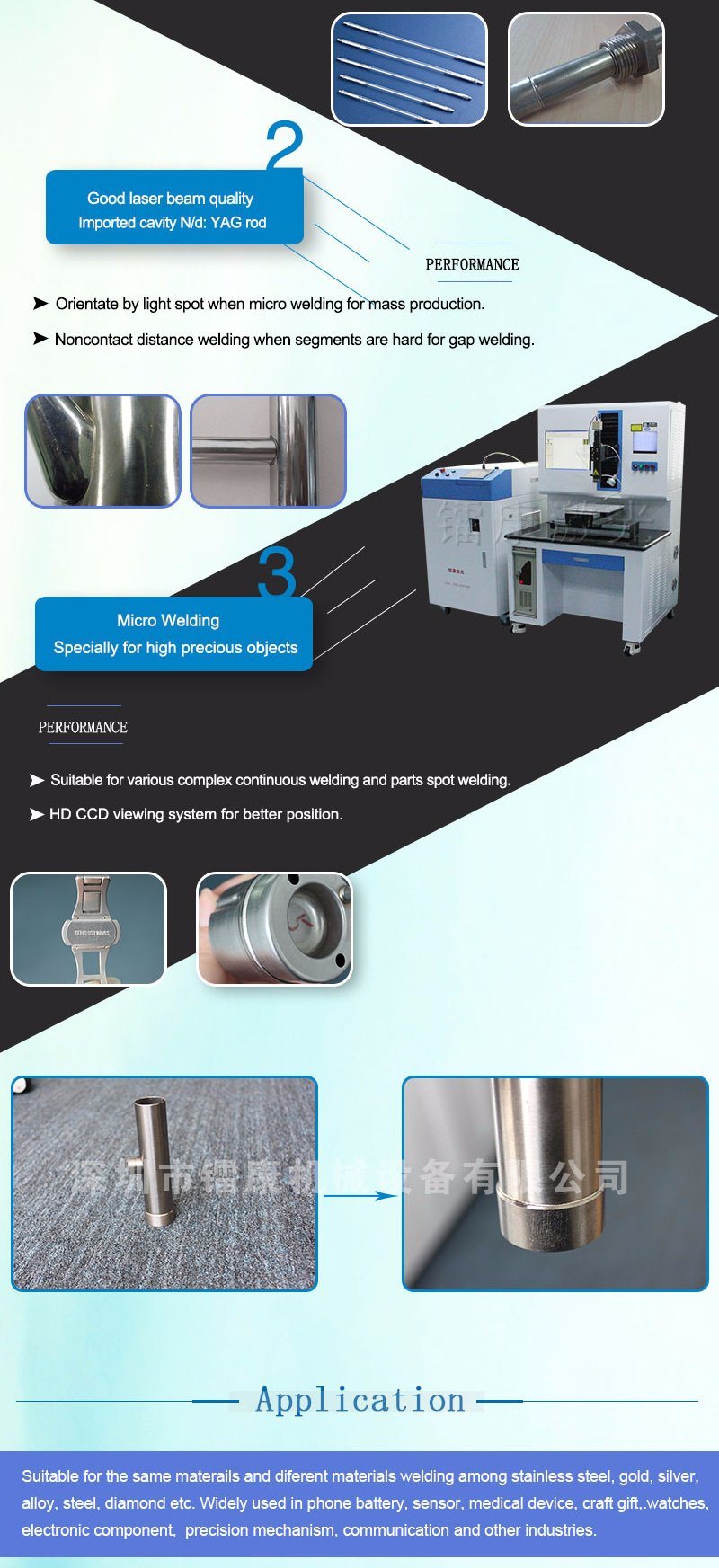 High Precision Diamond Fiber Transmission Laser Welding Machine for Metal
