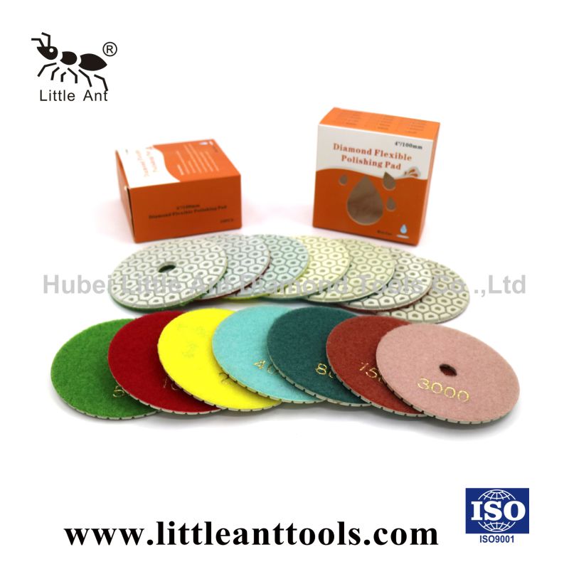 China High Quality 4"/100mm Wet Polishing Pads for Granite, Marble/Terrazzo/Quarts/Counter-Top