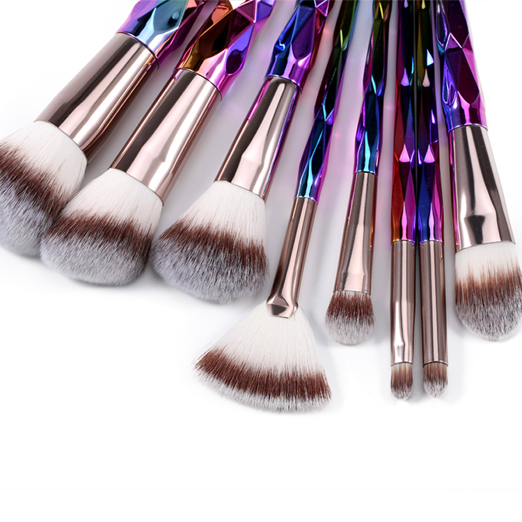 Unicorn Mermaid Brush Set Rainbow Diamond Handle Makeup Brushes Set