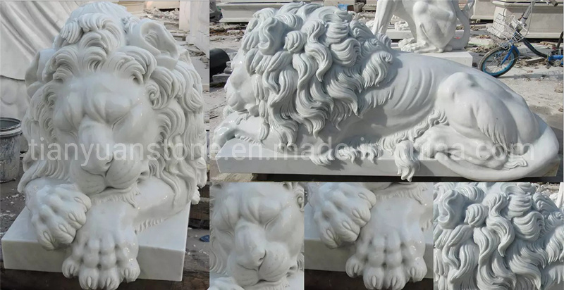 Granite Stone Animal Lion Carving for Garden