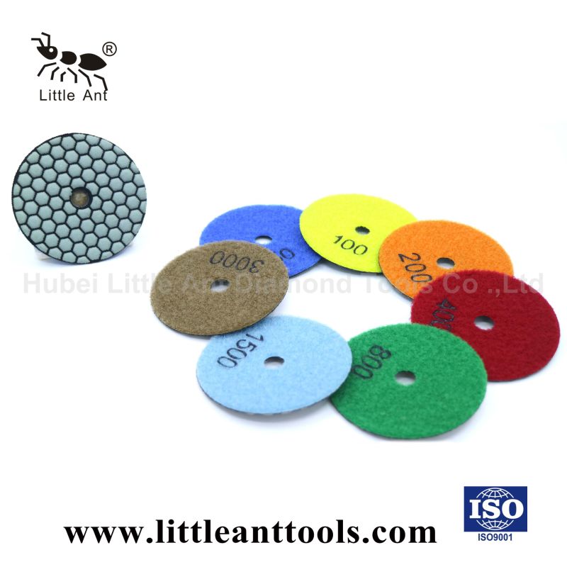 Flexible 3 Inches 80mm Resin Diamond Dry Polishing Pad for Marble