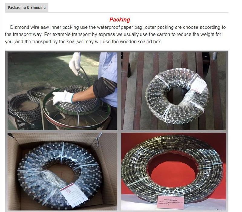 Zhongli Diamond Wire Saw Mining Rope for Cutting Granite