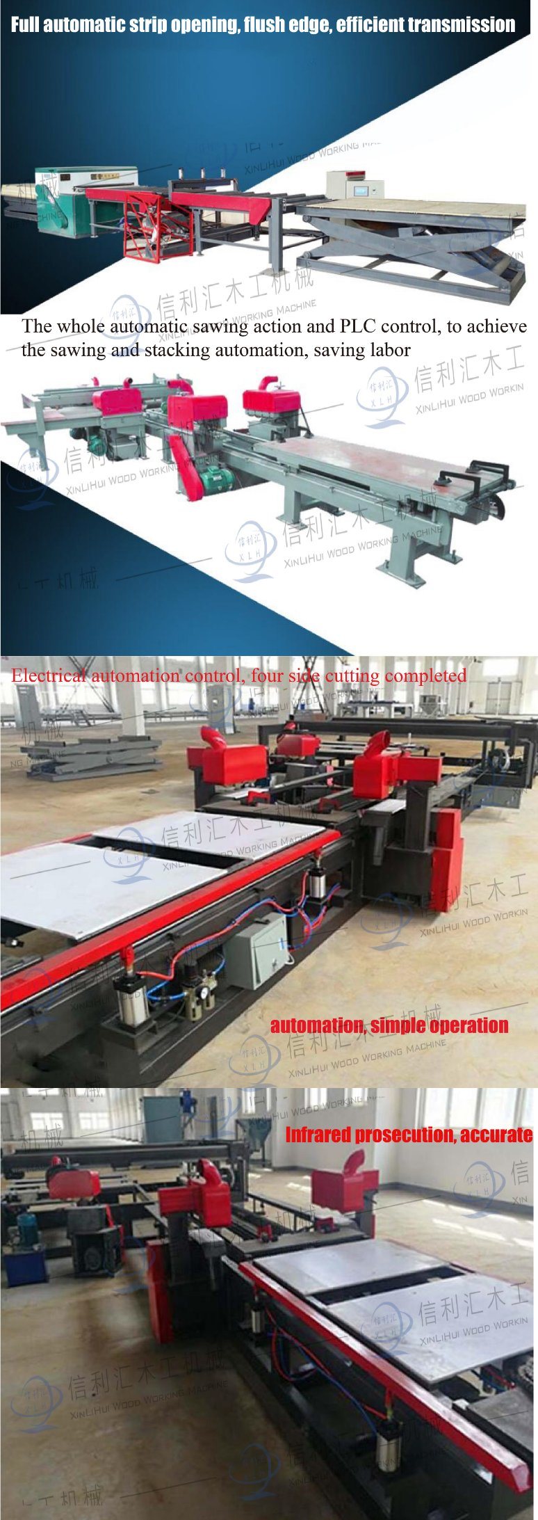 Environmental Dust Removal CNC Four-Side Saw Gypsum Board Wood Board Multi-Piece Saw Vertical and Horizontal Push Table Saw Focus Saw Quality