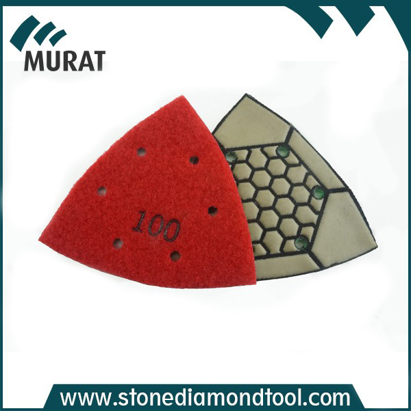 Diamond Resin Dry Used Triangle Concrete Floor Polishing Pads
