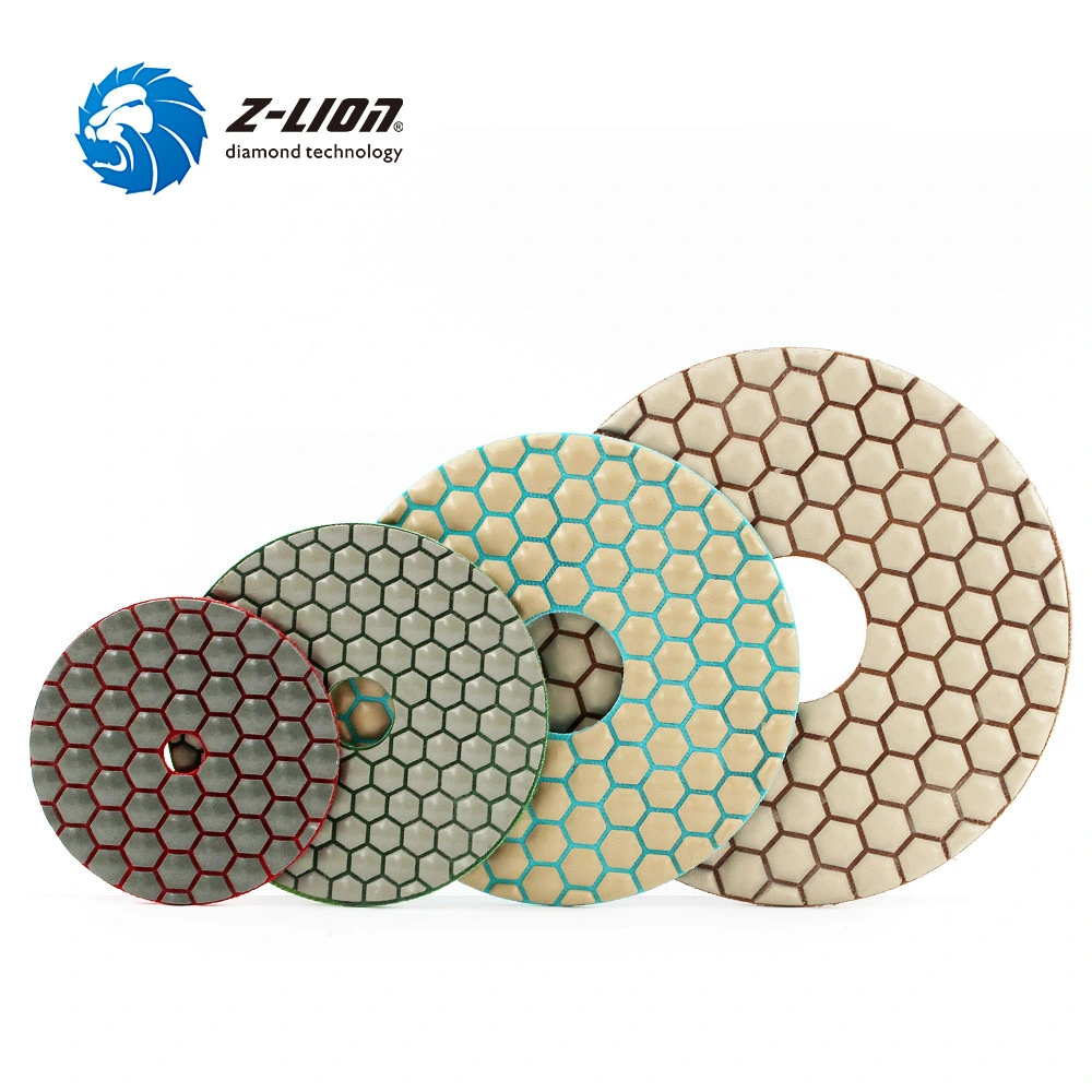 Z-Lion Resin Dry Diamond Abrasive Polishing Pads for Stone Granite Tiles Slabs Countertops