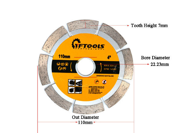 Factory Direct Sales 110mm Segment Diamond Saw Blade for Cutting Stone