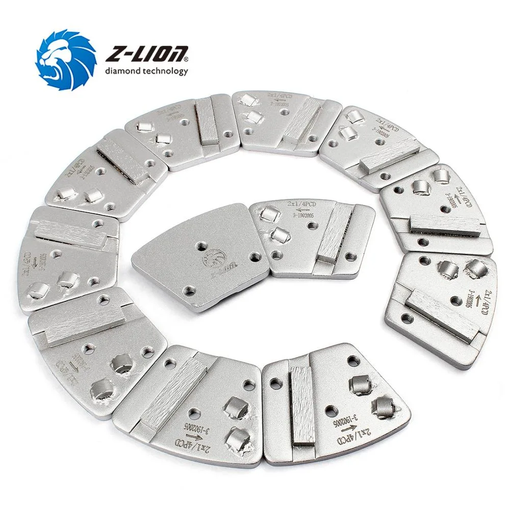 Zlion PCD Metal Trapezoid Grinding Disc Concrete Floor Pad