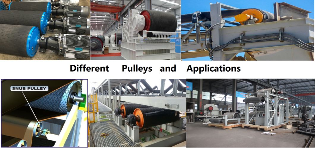 Conveyor Belt Steel Ceramic Non-Drive/Head/Bend/Take up/Snub/Tail Rubber Lagging Drum Pulley   for Belt Width 400 mm