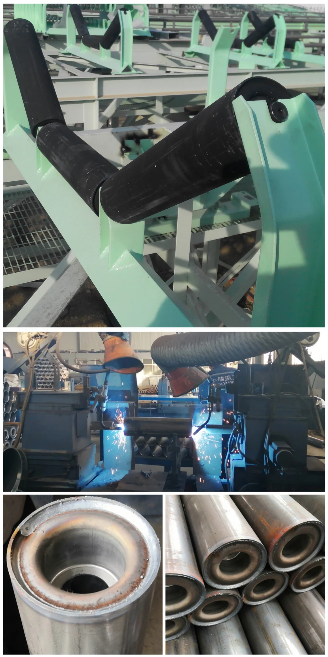 133 mm ASTM A36 Carbon Steel Troughed Idler Impact Roller for Belt Conveyor