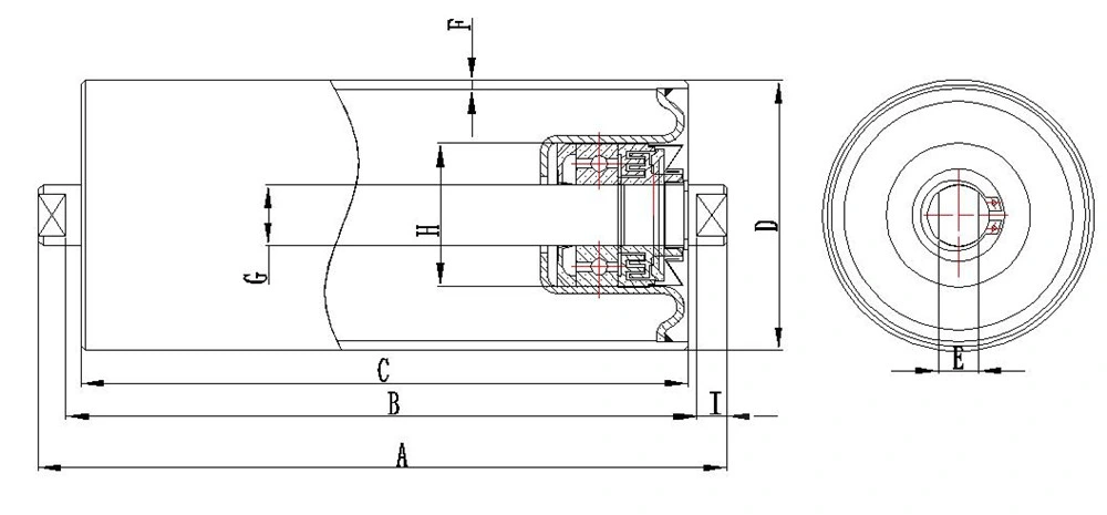 Steel/Rubber Support Carrier Conveyor Roller for Belt Conveyor