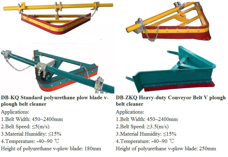 V Plough Belt Cleaner for Quarrying Mining Cement Plant Belt Conveyor
