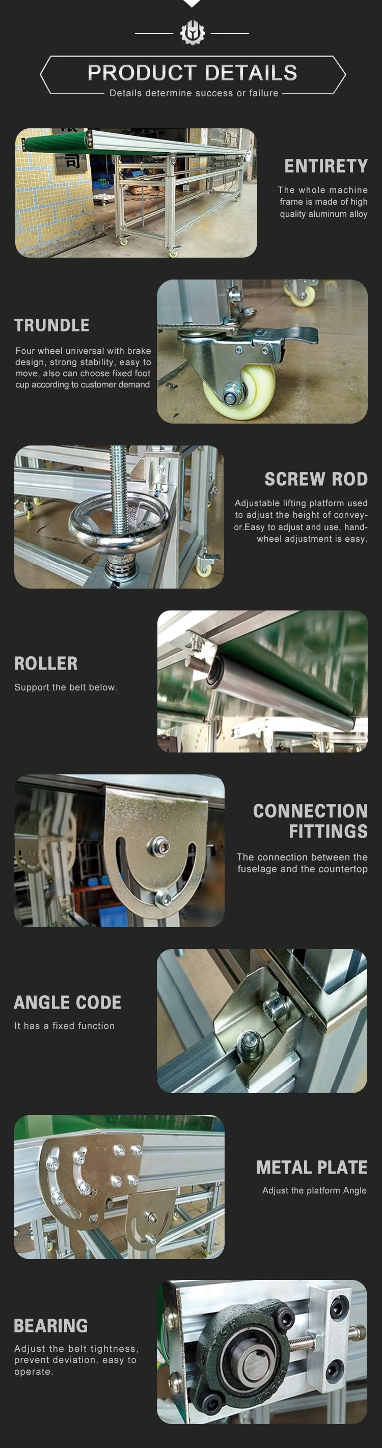 Separate Cement Granule Belt Conveyor Roller Rice Belt Conveyor