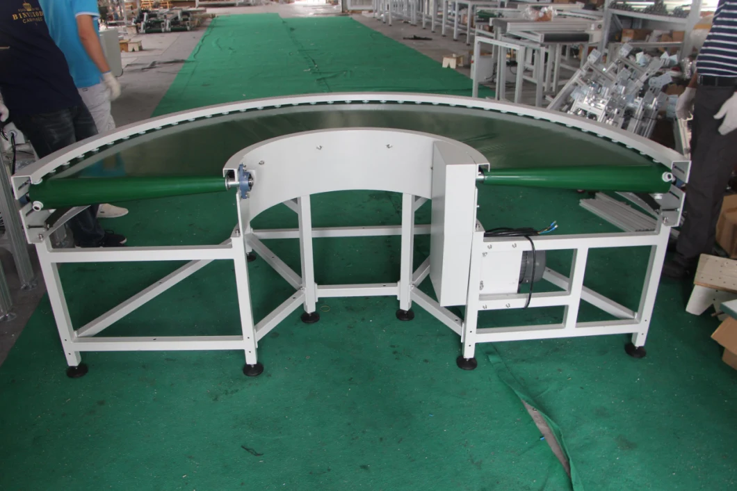 Conveyor Belting Turning Curve Belt Conveyor PVC PU _Cinta Banda Transportadora De Aluminio