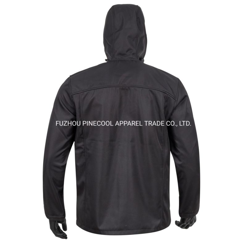 Hotselling Waterproof Longsleeve Men Softshell Jacket with Detachable Hood