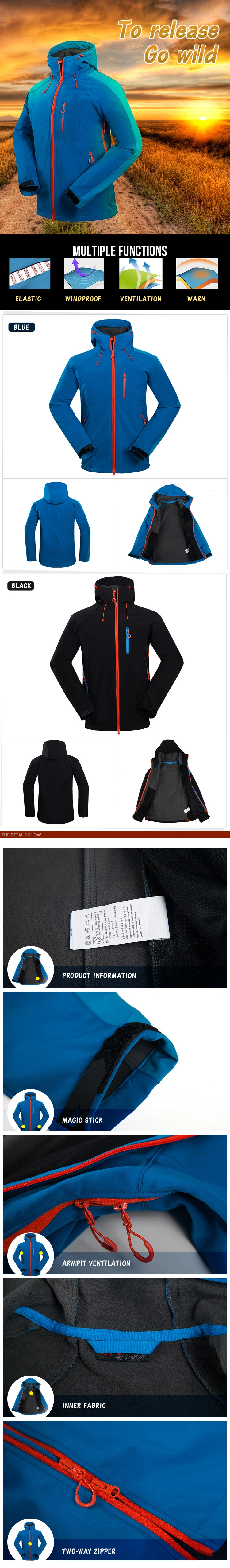 Outdoor Clothes Windbreaker Winter Jacket Men for Hiking Camping