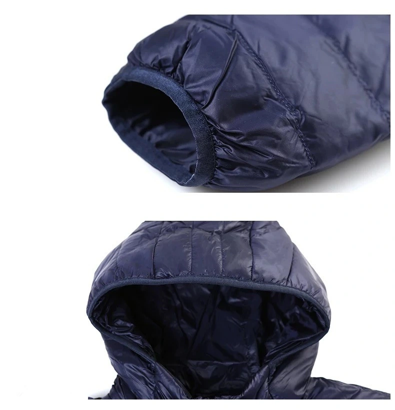 Regular Solid Color Windproof Men's Quilted Black Puffer Light Down Jacket