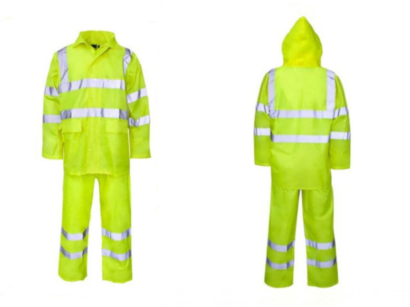 Fluorescent Yellow High Visibility Rain Jackets/Wear Work/Raincoat for Women and Men
