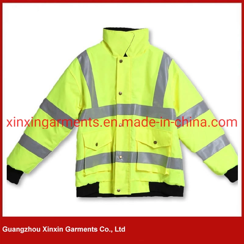 Custom Mens Winter Reflective Outerwear Padded Puffer Jacket Safety Clothes for Protective Workwear Uniform (J483)