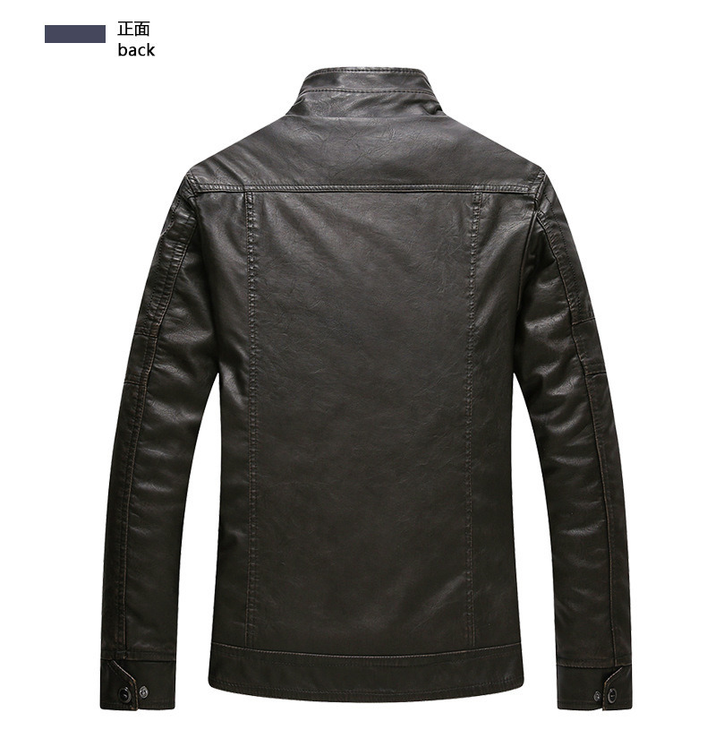 Plus Size Logo Customised Mens Winter Jackets Coats Leather Cowhide Slim Motorcycle Jackets