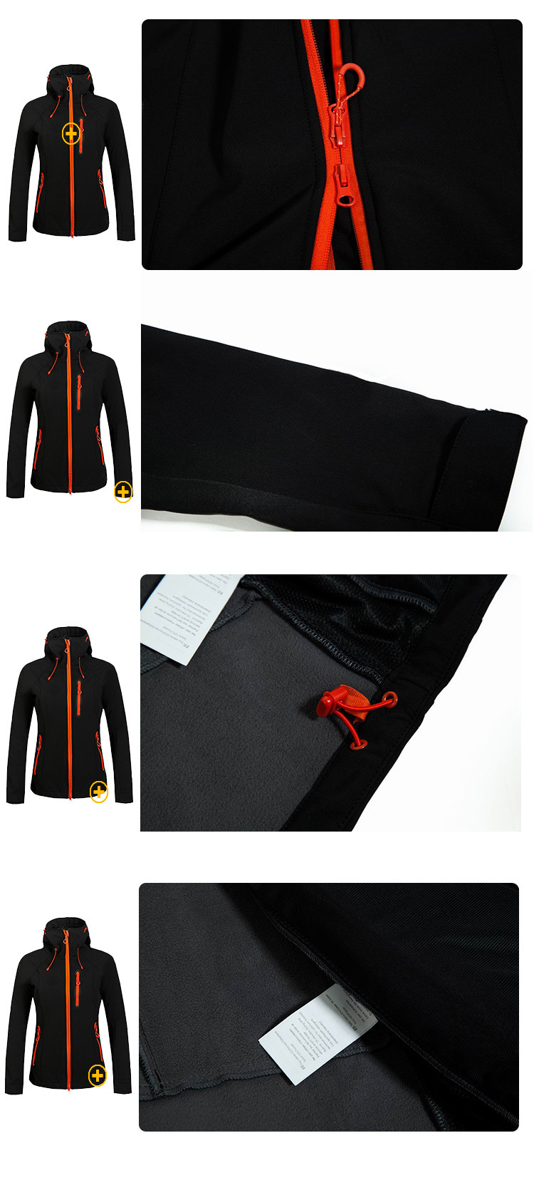 Waterproof Solid Color Softshell Outdoor Sport Jacket for Women
