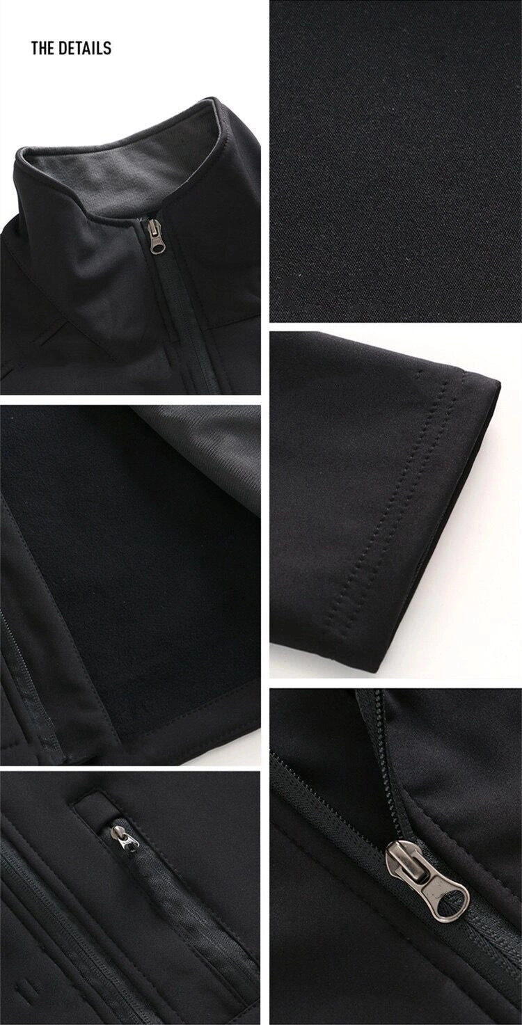 Men's Windproof Waterproof Fleece Lined Zip up Soft Shell Jacket