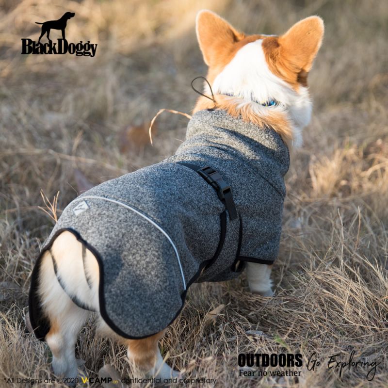 Blackdoggy Large Dog Jacket with Soft Fleece Inside Knit (VC19-JK008)