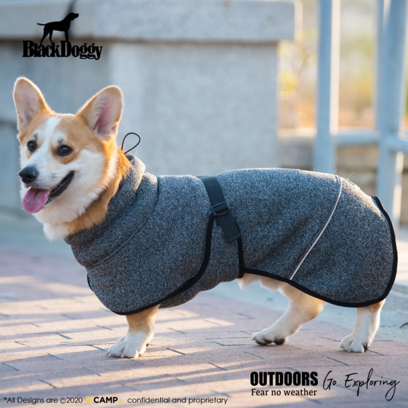 Blackdoggy Large Dog Jacket with Soft Fleece Inside Knit (VC19-JK008)