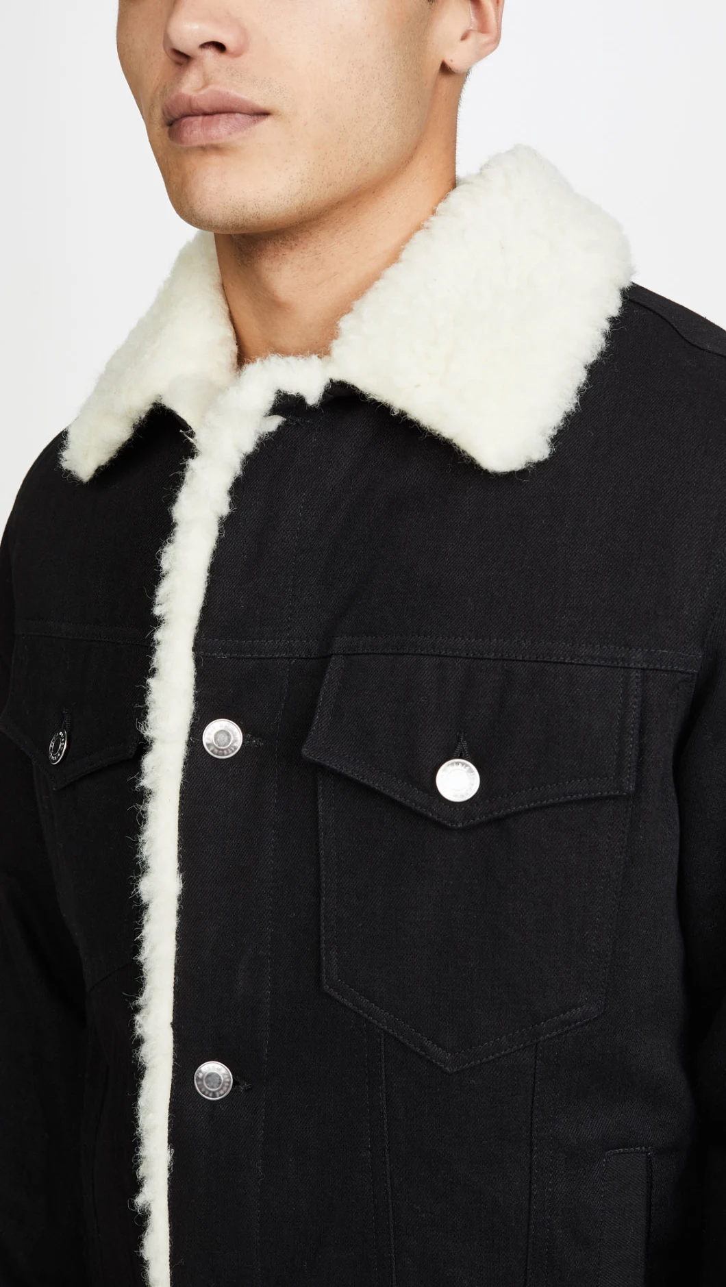 Wholesale Custom Mens Jacket&Coat Trendy Warm Fleece Thick Denim Jacket Fashion Winter Outwear Male Cowboy