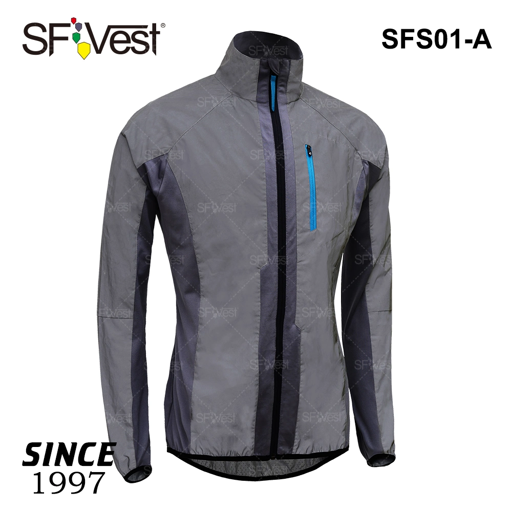 Low Price Reflective Work Jacket Reflecting Windproof Jacket Sport Running Cycling with Pockets