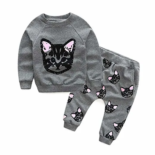 Toddler Baby Clothes Girls Print Sweatshirt Pants Outfits Long Sleeve Winter Clothes