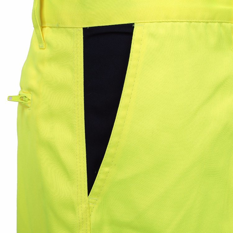 Hi Vis Yellow Work Hi Lighting Safety Trousers Men Cargo Pants