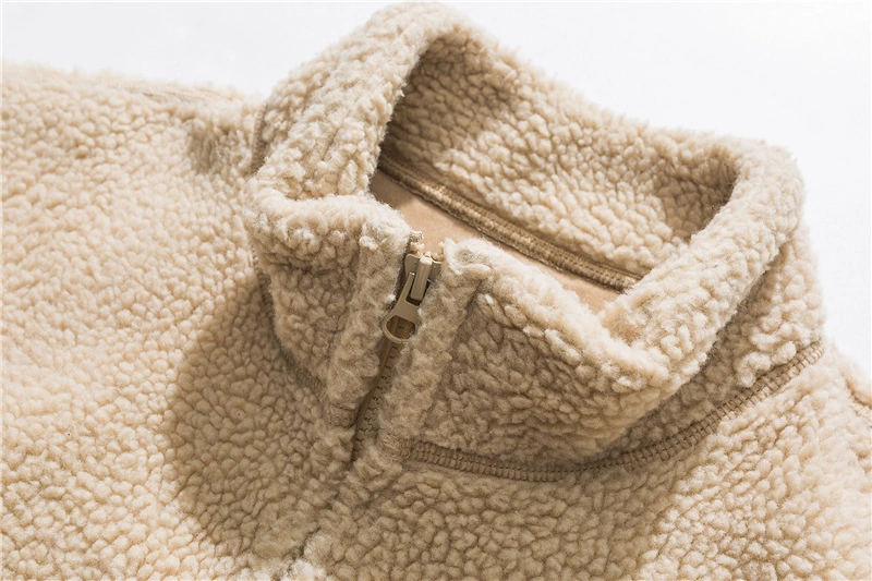 Custom Best Mens Personalized Zip up Winter Windproof Embroidered Wool Fleece Jacket